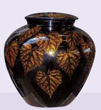 Urne Inhumation feuilles d'automne Urne Inhumation feuilles d'automne